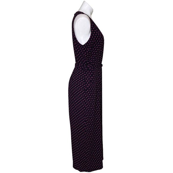 MICHAEL Michael Kors NWT $155 Dot Print Cropped Jumpsuit, Black Fuchsia Size 12 - Picture 6 of 14
